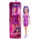 Papusa Barbie Fashionista cu par mov cu rochie cu umeri bufanti Papusa Barbie Fashionista cu par mov cu rochie cu umeri bufanti
