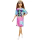 Papusa Barbie Fashionistas cu parul blond si rochita sport