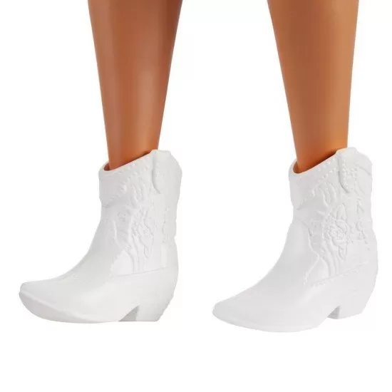 Papusa Barbie Fashionistas cu parul mov si rochita cu stelute Papusa Barbie Fashionistas cu parul mov si rochita cu stelute