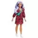 Papusa Barbie Fashionistas cu parul mov si rochita cu stelute Papusa Barbie Fashionistas cu parul mov si rochita cu stelute