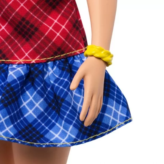 Papusa Barbie Fashionista cu rochita multicolora Papusa Barbie Fashionista cu rochita multicolora