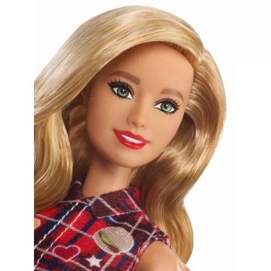 Papusa Barbie Fashionista cu rochita rosie Papusa Barbie Fashionista cu rochita rosie