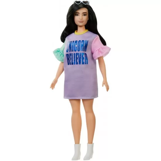 Papusa Barbie Fashionista cu rochita Unicorn Believer Papusa Barbie Fashionista cu rochita Unicorn Believer