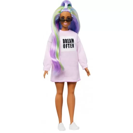 Papusa Barbie Fashionista cu rochita roz Dream Often Papusa Barbie Fashionista cu rochita roz Dream Often