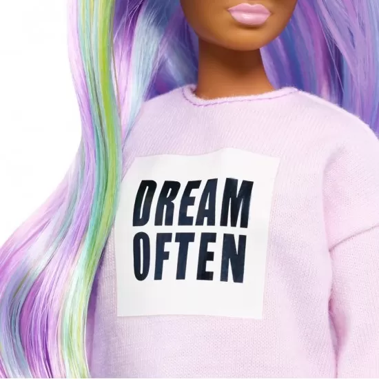 Papusa Barbie Fashionista cu rochita roz Dream Often Papusa Barbie Fashionista cu rochita roz Dream Often