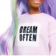 Papusa Barbie Fashionista cu rochita roz Dream Often Papusa Barbie Fashionista cu rochita roz Dream Often