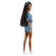 Papusa Barbie Fashionistas satena cu codite impletite si tinuta casual albastra Papusa Barbie Fashionistas satena cu codite impletite si tinuta casual albastra