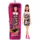 Papusa Barbie Fashionistas satena cu rochie cu imprimeu floral Papusa Barbie Fashionistas satena cu rochie cu imprimeu floral