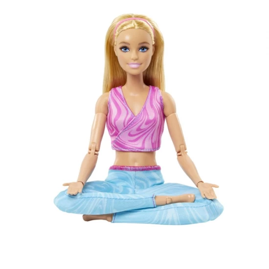 Papusa Barbie Made to Move blonda cu top mov Papusa Barbie Made to Move blonda cu top mov