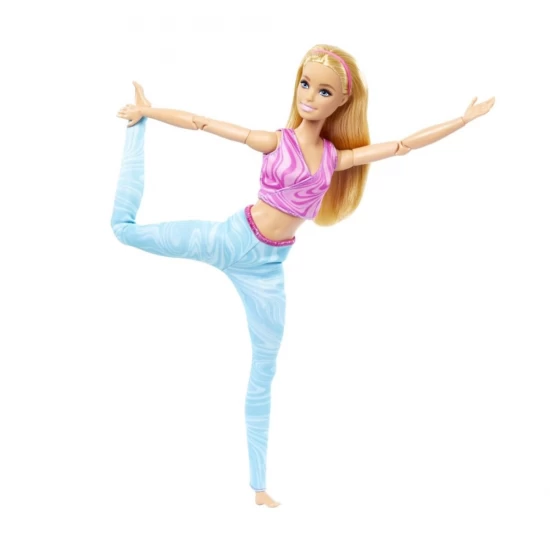 Papusa Barbie Made to Move blonda cu top mov Papusa Barbie Made to Move blonda cu top mov