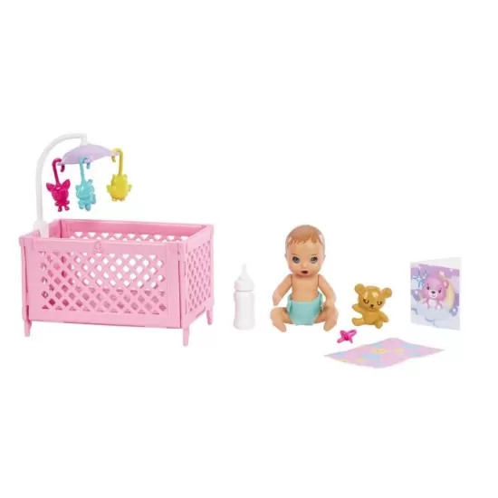 Papusa Barbie mamica satena cu bebelus Papusa Barbie mamica satena cu bebelus
