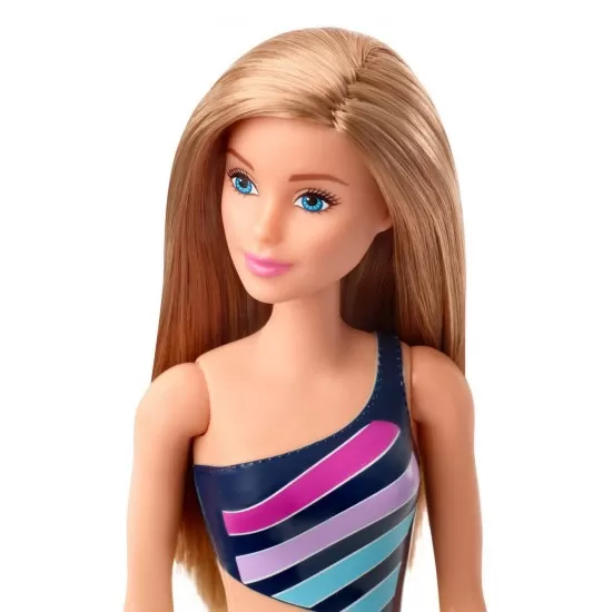 Papusa Barbie satena cu costum de baie multicolor Papusa Barbie satena cu costum de baie multicolor