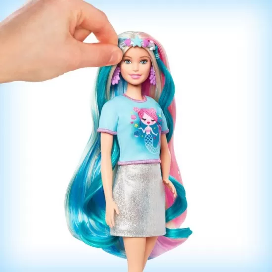 Set de joaca papusa Barbie cu par stralucitor Set de joaca papusa Barbie cu par stralucitor
