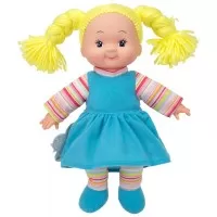 Papusa soft Cheeky cu corp moale si hainute bleu
