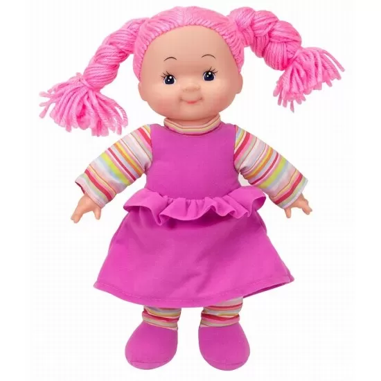 Papusa Soft Cheeky cu corp moale si hainute roz