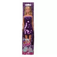 Papusa Steffi cu rochie cu paiete violet