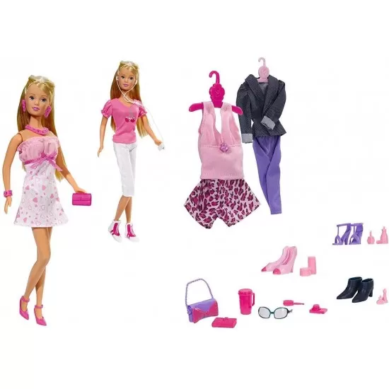 Set papusa Steffi Mega Fashion cu 45 accesorii Set papusa Steffi Mega Fashion cu 45 accesorii