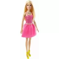 Papusa Barbie Stralucitoare blonda cu rochita roz