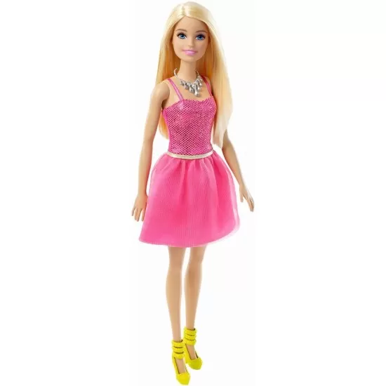 Papusa Barbie Stralucitoare blonda cu rochita roz Papusa Barbie Stralucitoare blonda cu rochita roz