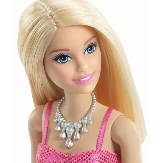 Papusa Barbie Stralucitoare blonda cu rochita roz Papusa Barbie Stralucitoare blonda cu rochita roz