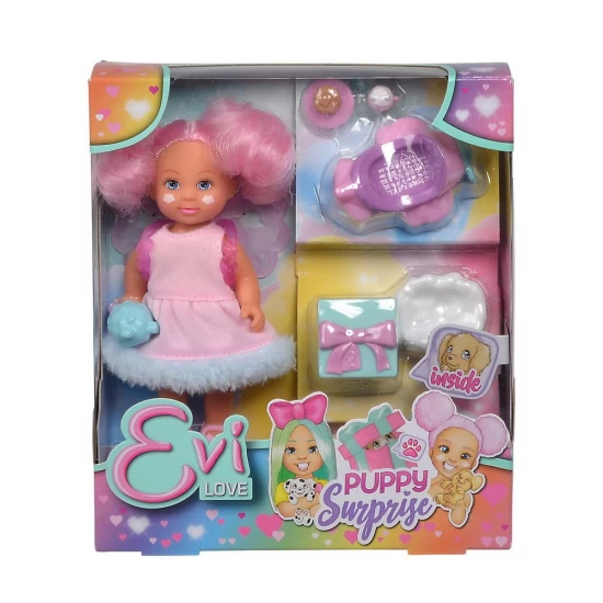 Papusica Evi in rochita roz cu animalut de companie surpriza