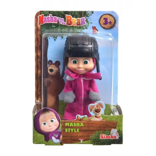 Papusa Masha cu casca de protectie Papusa Masha cu casca de protectie