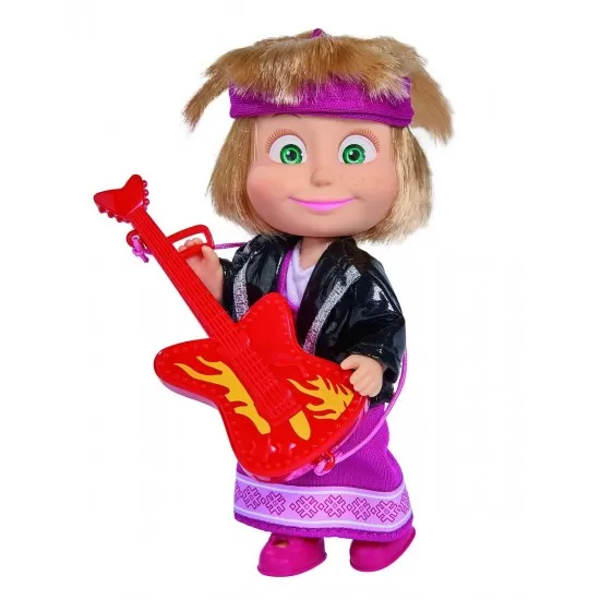 Papusa Masha cu chitara rock Papusa Masha cu chitara rock
