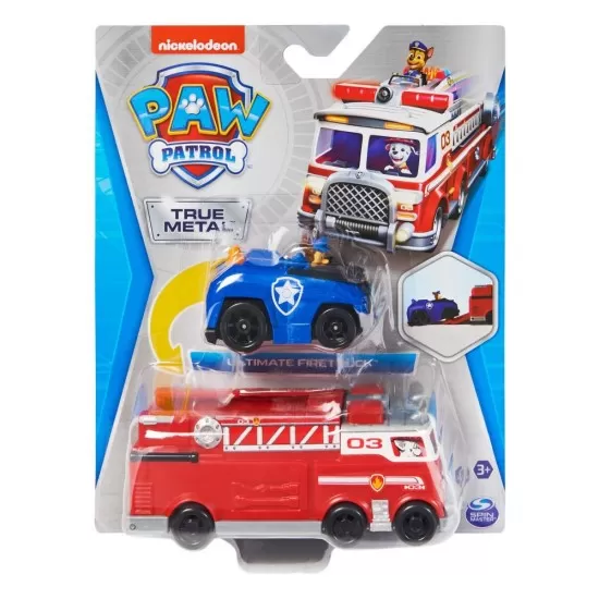Camion de pompieri cu figurina metalica Patrula Catelusilor Camion de pompieri cu figurina metalica Patrula Catelusilor