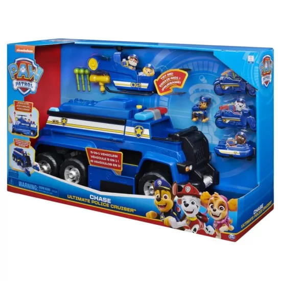 Masina de politie Chase Ultimate Police Cruiser 5 in 1 Patrula Catelusilor Masina de politie Chase Ultimate Police Cruiser 5 in 1 Patrula Catelusilor