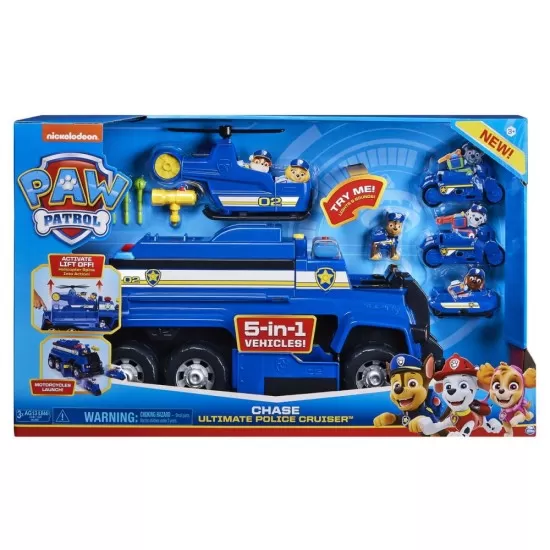 Masina de politie Chase Ultimate Police Cruiser 5 in 1 Patrula Catelusilor Masina de politie Chase Ultimate Police Cruiser 5 in 1 Patrula Catelusilor
