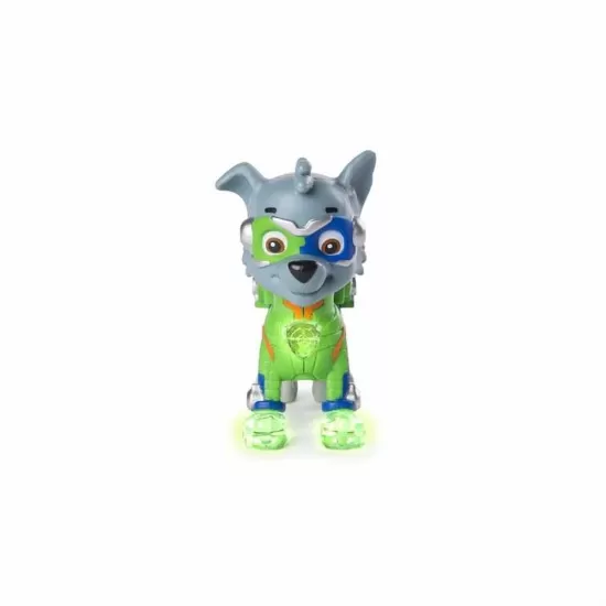 Figurina articulata cu lumini Mighy Pups Rocky Patrula Catelusilor Figurina articulata cu lumini Mighy Pups Rocky Patrula Catelusilor