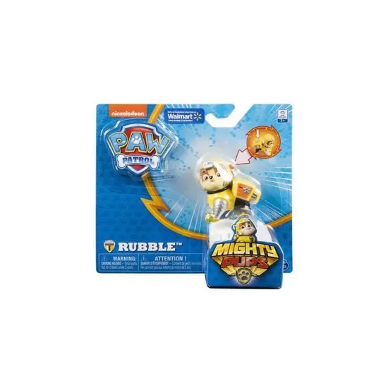 Figurina articulata cu lumini Mighy Pups Rubble Patrula Catelusilor Figurina articulata cu lumini Mighy Pups Rubble Patrula Catelusilor