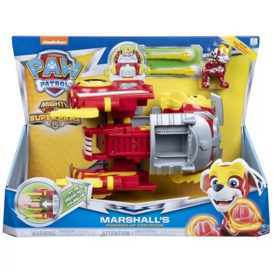 Masina de pompieri Power Up Mashall Patrula Catelusilor