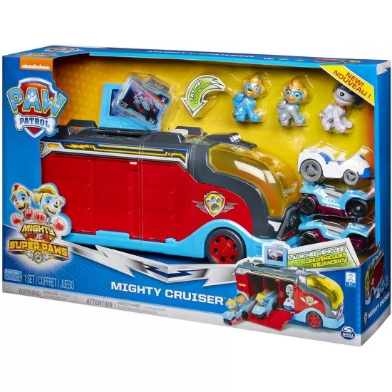 Set Patrula Catelusilor Mighy Cruiser - Camionul cu 3 catelusi gemeni si 3 masinute Set Patrula Catelusilor Mighy Cruiser - Camionul cu 3 catelusi gemeni si 3 masinute