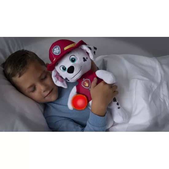 Plus Patrula Catelusilor Snuggle Up Marshall cu burtica luminoasa Plus Patrula Catelusilor Snuggle Up Marshall cu burtica luminoasa