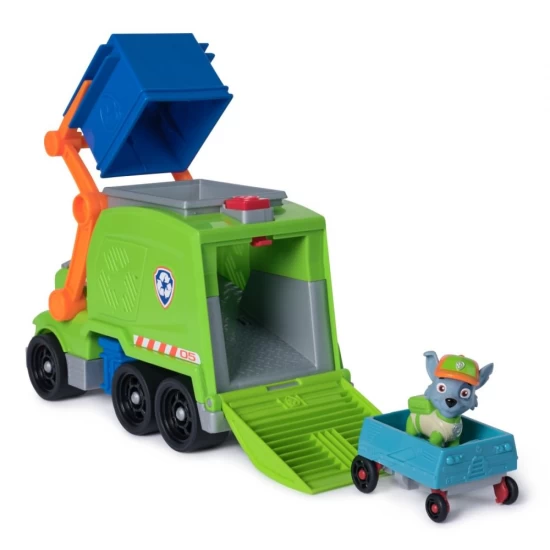 Camionul de reciclare Crush and Roll cu figurina Rocky Patrula Catelusilor Camionul de reciclare Crush and Roll cu figurina Rocky Patrula Catelusilor