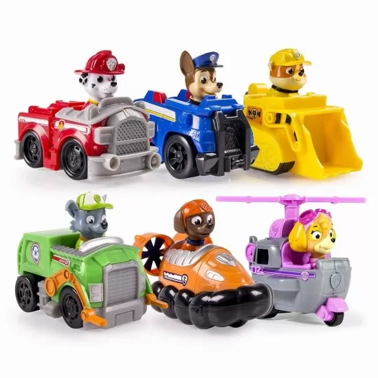 Set 6 figurine eroi cu vehicule Patrula Catelusilor Set 6 figurine eroi cu vehicule Patrula Catelusilor
