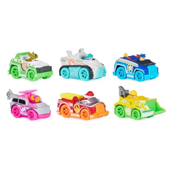 Set 6 masinute metalice Patrula Catelusilor Neon scara 1:55 Set 6 masinute metalice Patrula Catelusilor Neon scara 1:55