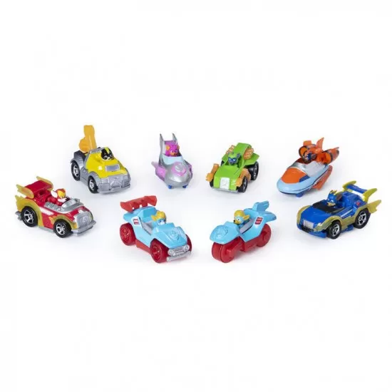 Set 8 masinute metalice Mighty Pups Patrula Catelusilor Set 8 masinute metalice Mighty Pups Patrula Catelusilor