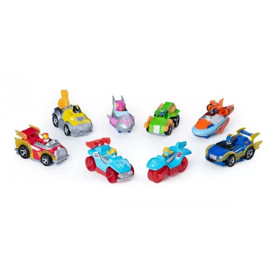 Set 8 masinute metalice Mighty Pups Patrula Catelusilor Set 8 masinute metalice Mighty Pups Patrula Catelusilor