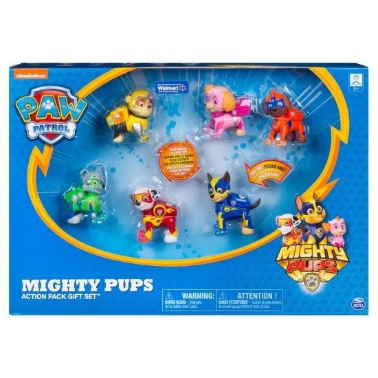 Set complet cu 6 figurine luminoase Patrula Catelusilor Set complet cu 6 figurine luminoase Patrula Catelusilor
