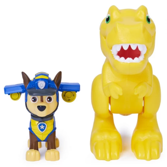 Set figurine catelus Chase si dinozaur T-Rex Patrula Catelusilor 