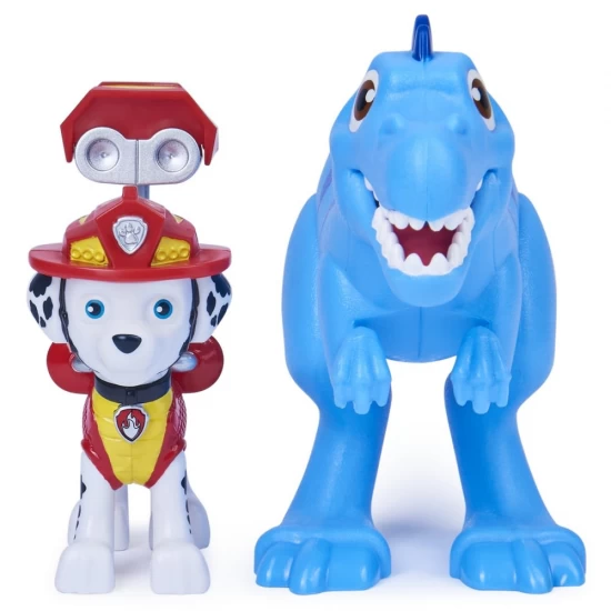 Set figurina catelus Marshall si dinozaur Velociptor Patrula Catelusilor 
