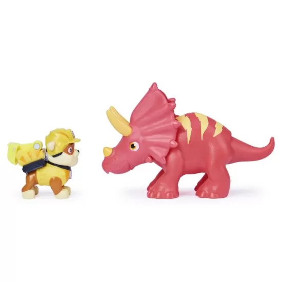 Set figurina catelus Rubble si dinozaur Triceraptor Patrula Catelusilor Set figurina catelus Rubble si dinozaur Triceraptor Patrula Catelusilor