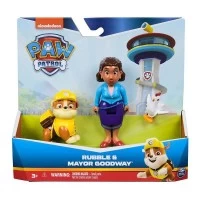 Set figurine eroi de salvare Rubble si Mayor Goodway Patrula Catelusilor