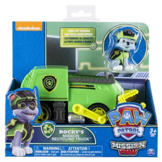 Set masina de reciclare cu figurina Rocky Patrula Catelusilor Set masina de reciclare cu figurina Rocky Patrula Catelusilor