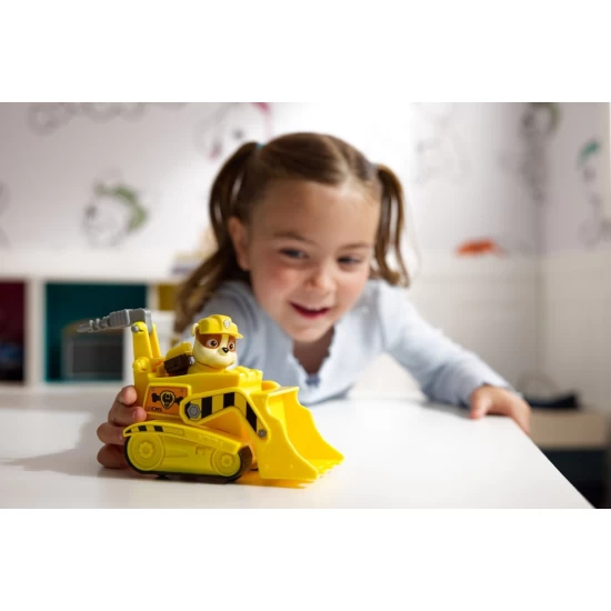 Set vehicul de baza buldozer si figurina Rubble Patrula Catelusilor 
