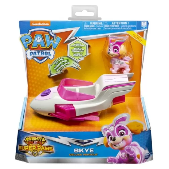 Set figurina Skye si avion cu lumini si sunete Patrula Catelusilor Set figurina Skye si avion cu lumini si sunete Patrula Catelusilor