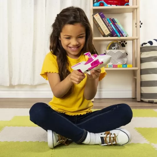 Set figurina Skye si avion cu lumini si sunete Patrula Catelusilor Set figurina Skye si avion cu lumini si sunete Patrula Catelusilor