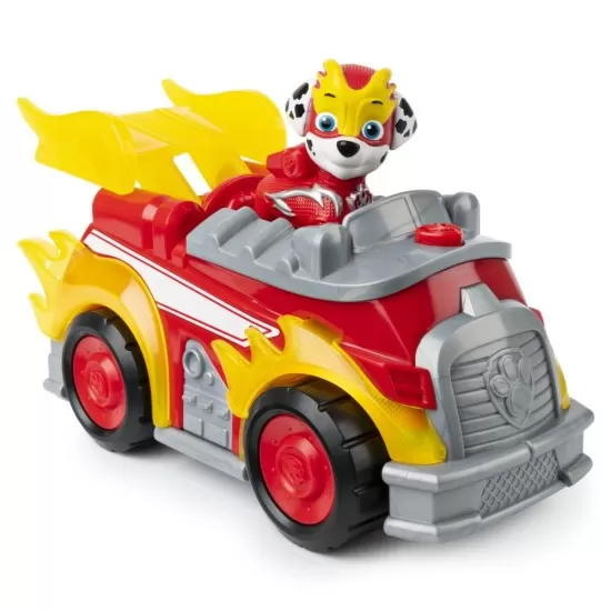 Set figurina Chase si masina de pompieri cu lumini si sunete Patrula Catelusilor 